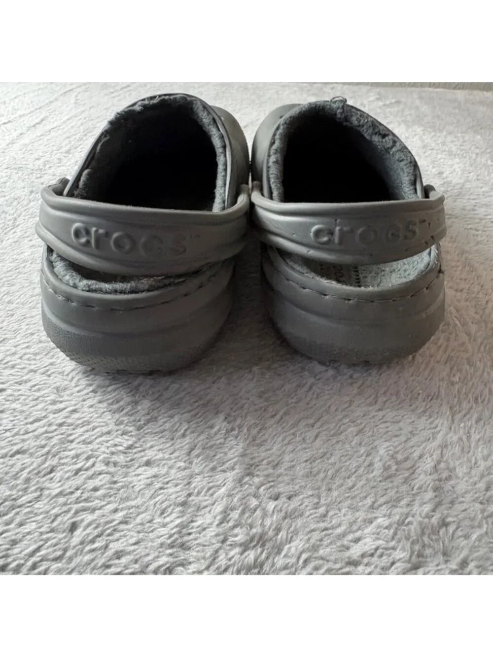 Crocs Clogs Sherpa Lined Unisex Kids 1 Gray Outdoors